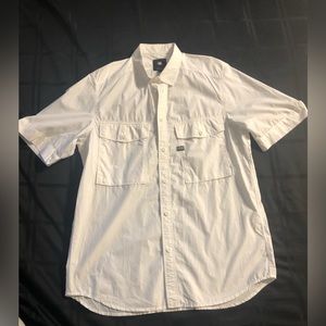 G-Star Raw Shirt Men's XL White Button Up Short Sleeve